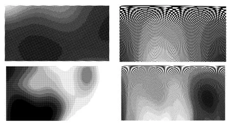 Halftone vector dots Background. Set Grunge Pattern. Pop-art Fade Overlay. Bl Stock Illustration