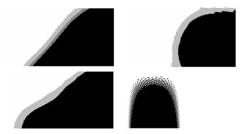 Halftone vector dots Background. Set Grunge Pattern. Pop-art Fade Overlay. Bl 스톡 일러스트