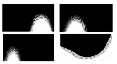 Halftone vector dots Background. Set Grunge Pattern. Pop-art Fade Overlay. Bl Illustrazione stock