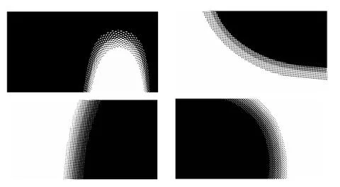 Halftone vector dots Background. Set Grunge Pattern. Pop-art Fade Overlay. Bl Stock Illustration