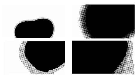 Halftone vector dots Background. Set Grunge Pattern. Pop-art Fade Overlay. Bl Stock Illustration