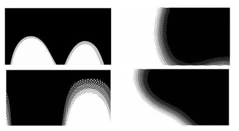 Halftone vector dots Background. Set Grunge Pattern. Pop-art Fade Overlay. Bl Stock Illustration