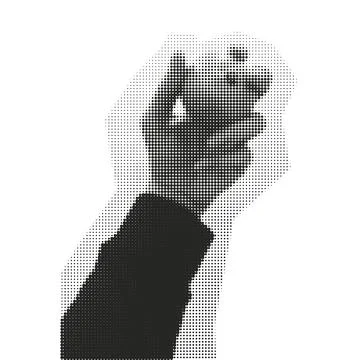 Halftone Vector Hand Holding Orange Modern Abstract Illustration In Contemporary Stock Illustration