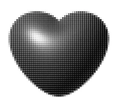 Halftone vector heart on white background Stock Illustration