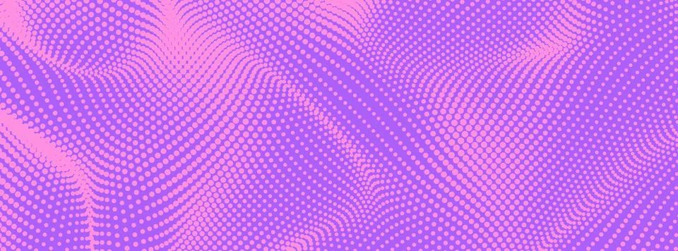 Halftone violet background with flowing dots. Vector Stock Illustration