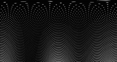 Halftone wave background. Curved gradient texture or pattern. Vertical gradie Illustrazione stock
