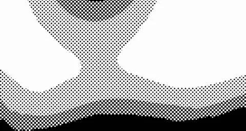 Halftone wave background. Curved gradient texture or pattern. Vertical gradie Stock Illustration