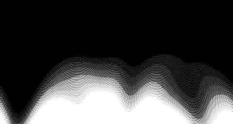 Halftone wave background. Curved gradient texture or pattern. Vertical gradie Illustrazione stock