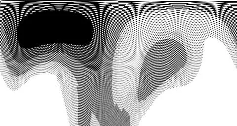 Halftone wave background. Curved gradient texture or pattern. Vertical gradie Stock Illustration