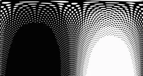 Halftone wave background. Curved gradient texture or pattern. Vertical gradie Illustrazione stock