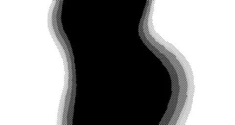 Halftone wave background. Curved gradient texture or pattern. Vertical gradie Stock Illustration