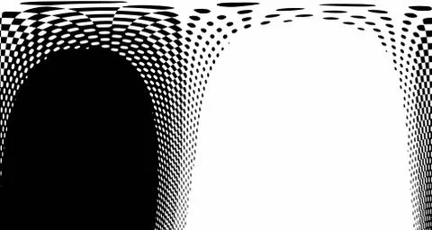 Halftone wave background. Curved gradient texture or pattern. Vertical gradie Illustrazione stock