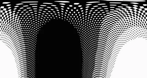 Halftone wave background. Curved gradient texture or pattern. Vertical gradie Illustrazione stock