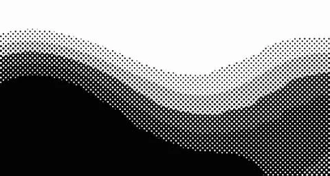 Halftone wave background. Curved gradient texture or pattern. Vertical gradie Stock Illustration