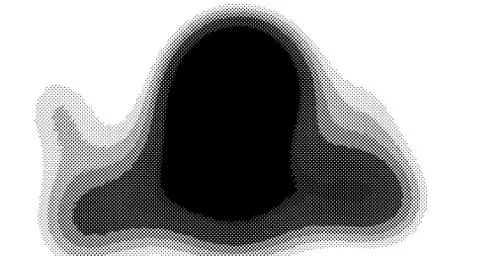 Halftone wave background. Curved gradient texture or pattern. Vertical gradie Illustrazione stock