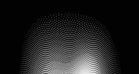 Halftone wave background. Curved gradient texture or pattern. Vertical gradie Illustrazione stock