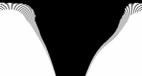 Halftone wave background. Curved gradient texture or pattern. Vertical gradie Stock Illustration