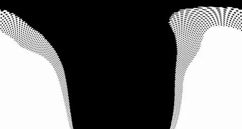 Halftone wave background. Curved gradient texture or pattern. Vertical gradie Illustrazione stock
