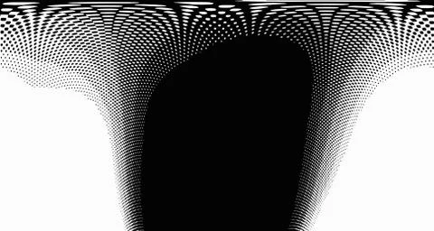 Halftone wave background. Curved gradient texture or pattern. Vertical gradie Illustrazione stock
