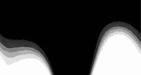 Halftone wave background. Curved gradient texture or pattern. Vertical gradie Stock Illustration