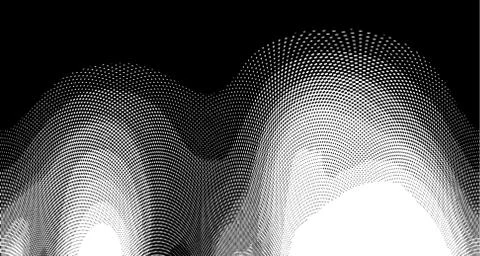 Halftone wave background. Curved gradient texture or pattern. Vertical gradie Illustrazione stock