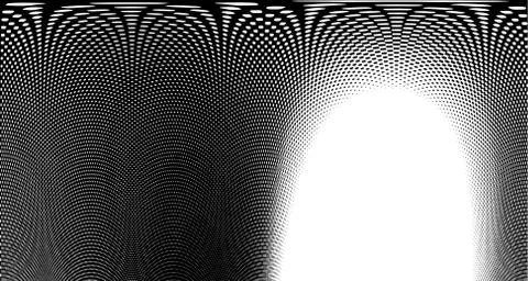 Halftone wave background. Curved gradient texture or pattern. Vertical gradie Illustrazione stock