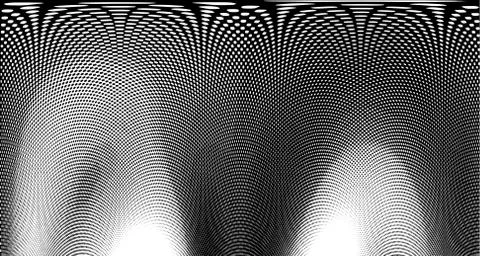 Halftone wave background. Curved gradient texture or pattern. Vertical gradie Stock Illustration