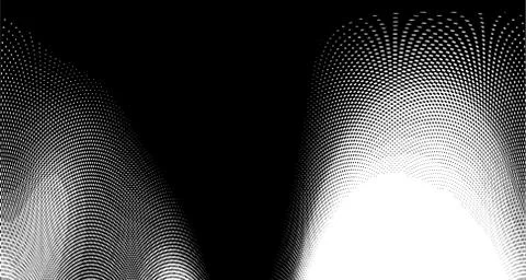 Halftone wave background. Curved gradient texture or pattern. Vertical gradie Stock Illustration