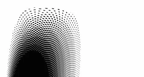 Halftone wave background. Curved gradient texture or pattern. Vertical gradie Stock Illustration