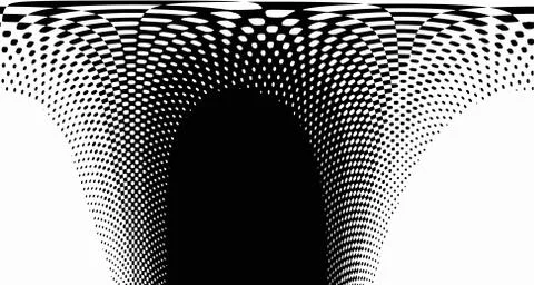 Halftone wave background. Curved gradient texture or pattern. Vertical gradie Stock Illustration