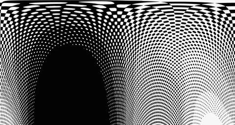 Halftone wave background. Curved gradient texture or pattern. Vertical gradie Stock Illustration