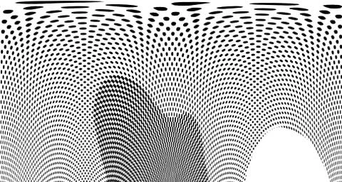 Halftone wave background. Curved gradient texture or pattern. Vertical gradie 스톡 일러스트