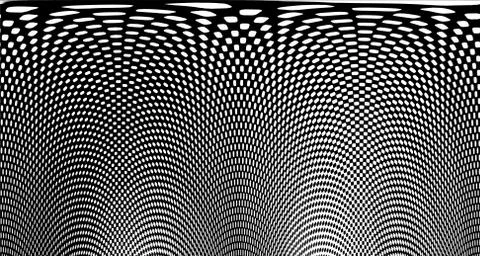 Halftone wave background. Curved gradient texture or pattern. Vertical gradie Illustrazione stock