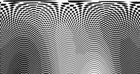Halftone wave background. Curved gradient texture or pattern. Vertical gradie Stock Illustration