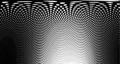 Halftone wave background. Curved gradient texture or pattern. Vertical gradie Stock Illustration