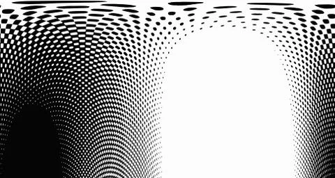 Halftone wave background. Curved gradient texture or pattern. Vertical gradie Stock Illustration