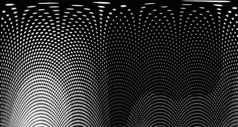 Halftone wave background. Curved gradient texture or pattern. Vertical gradie Illustrazione stock