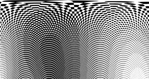 Halftone wave background. Curved gradient texture or pattern. Vertical gradie Illustrazione stock