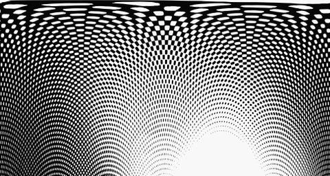 Halftone wave background. Curved gradient texture or pattern. Vertical gradie Illustrazione stock