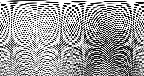 Halftone wave background. Curved gradient texture or pattern. Vertical gradie Stock Illustration