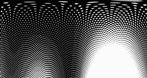 Halftone wave background. Curved gradient texture or pattern. Vertical gradie Stock Illustration