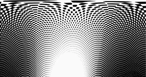 Halftone wave background. Curved gradient texture or pattern. Vertical gradie Stock Illustration