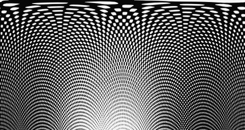 Halftone wave background. Curved gradient texture or pattern. Vertical gradie Stock Illustration