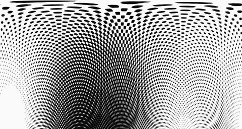 Halftone wave background. Curved gradient texture or pattern. Vertical gradie Stock Illustration