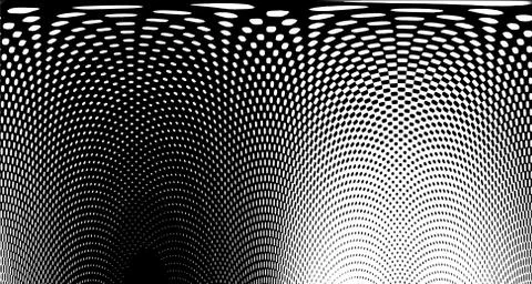 Halftone wave background. Curved gradient texture or pattern. Vertical gradie Stock Illustration