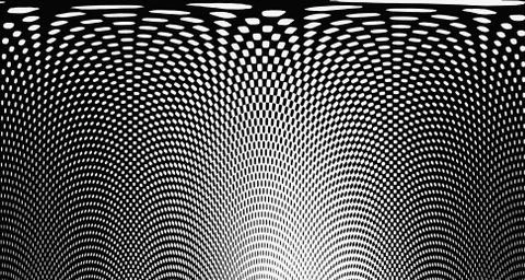 Halftone wave background. Curved gradient texture or pattern. Vertical gradie Illustrazione stock