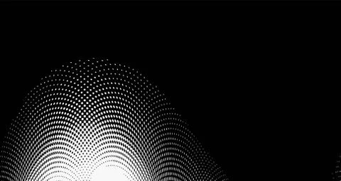Halftone wave background. Curved gradient texture or pattern. Vertical gradie Illustrazione stock