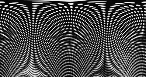 Halftone wave background. Curved gradient texture or pattern. Vertical gradie Stock Illustration