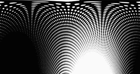 Halftone wave background. Curved gradient texture or pattern. Vertical gradie Illustrazione stock