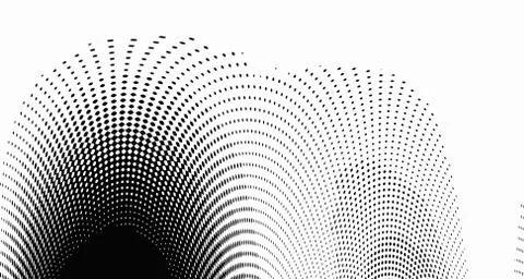 Halftone wave background. Curved gradient texture or pattern. Vertical gradie Stock Illustration